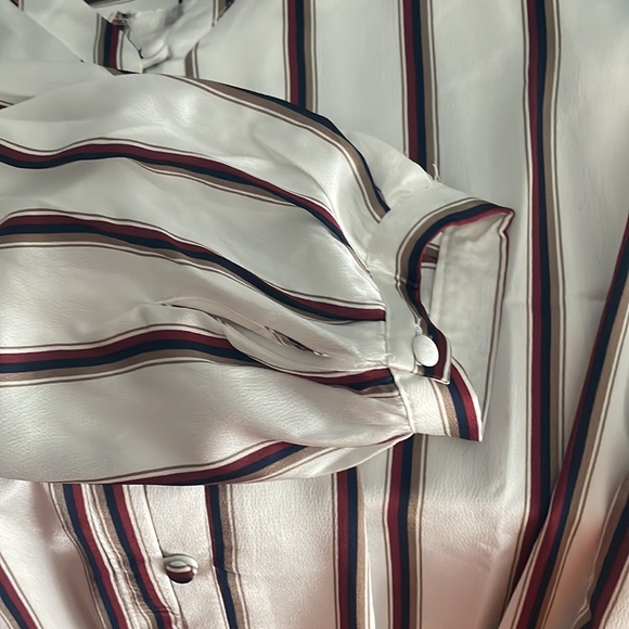 NWT Stripe Ruffle Hem Button Down - Picture 5 of 6